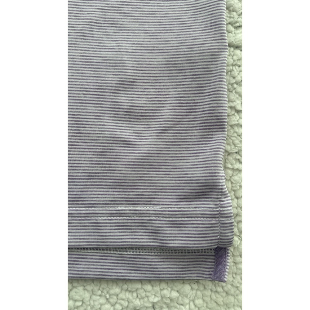 Mens Vineyard Vines Performance Polo Shirt Purple Stripe Short Sleeve Size L - Picture 4 of 14